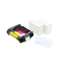 Evolis Badgy CBGP0001C YMCKO Ribbon and Cards (100 Print)