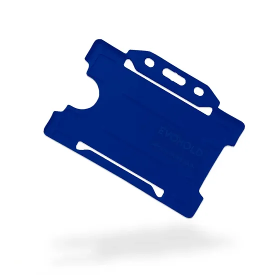 Evohold Navy Blue Landscape Open-Faced ID Card Holders (Pack of 100)