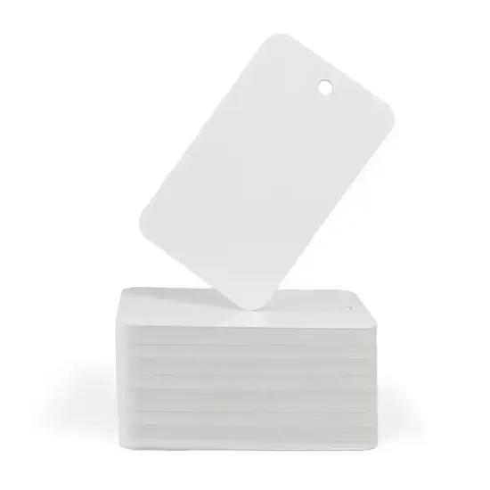 FOTODEK® Blank White PVC Cards Portrait Hole Punch (Pack of 100) 