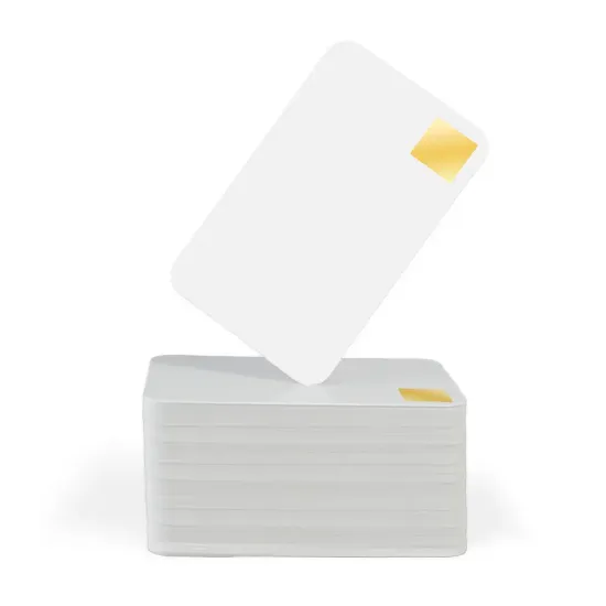 Blank Plain White PVC Cards with Gold Holopatch (Pack of 100)
