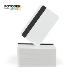 FOTODEK® Plain White PVC Cards with Hi-Co 4000 OE Magnetic Stripe (Pack of 100)
