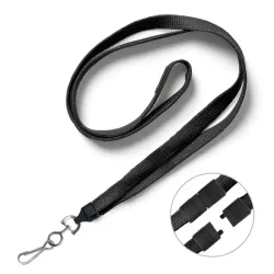 Black 10mm Polyester Lanyards with Metal Dog Clip (Pack of 25)
