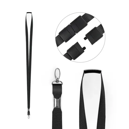 Black 10mm RPET Lanyards with Metal Lobster Clip (Pack of 100)