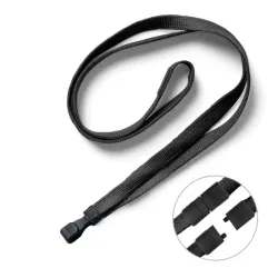 Black 10mm Tubular Polyester Lanyards with Plastic Clip (Pack of 25)