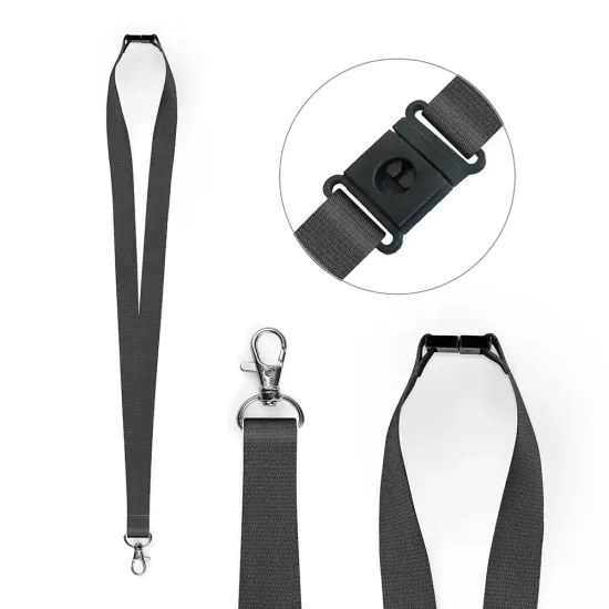 Black 20mm Polyester Lanyards with Metal Trigger Clip (Pack of 25)