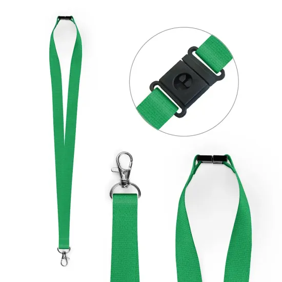 Dark Green 20mm Polyester Lanyards with Metal Trigger Clip (Pack of 25)