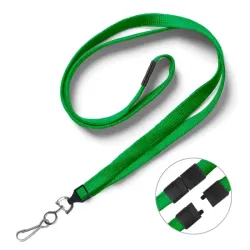 Green 10mm Polyester Lanyards with Metal Dog Clip (Pack of 25)
