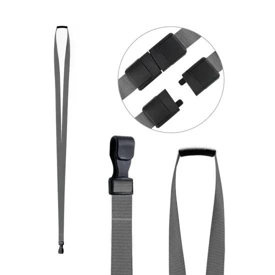 Grey 10mm Economy RPET Lanyards with Plastic Clip (Pack of 25)