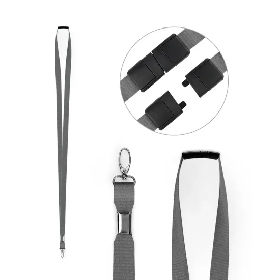 Grey 10mm RPET Lanyards with Metal Lobster Clip (Pack of 100)