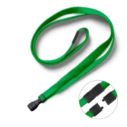 Light Green 10mm Tubular Polyester Lanyards with Plastic Clip (Pack of 25)