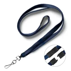 Navy Blue 10mm Polyester Lanyards with Metal Dog Clip (Pack of 25)