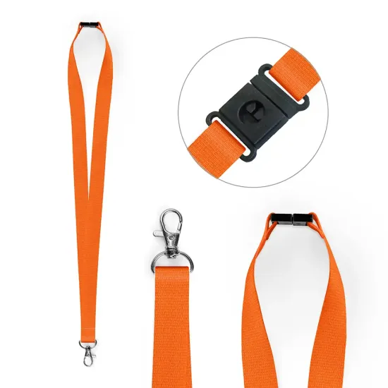 Orange 20mm Polyester Lanyards with Metal Trigger Clip (Pack of 25)