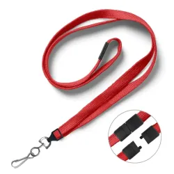 Red 10mm Polyester Lanyards with Metal Dog Clip (Pack of 25)