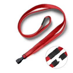 Red 10mm Tubular Polyester Lanyards with Plastic Clip (Pack of 25)