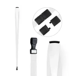 White 10mm Economy RPET Lanyards with Plastic Clip (Pack of 25)