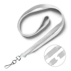 White 10mm Polyester Lanyards with Metal Dog Clip (Pack of 25)
