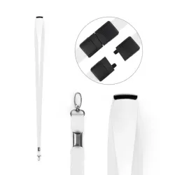 White 10mm RPET Lanyards with Metal Lobster Clip (Pack of 100)