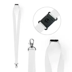 White 20mm Polyester Lanyards with Metal Trigger Clip (Pack of 25)